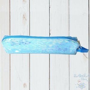 NEW CUTE CLEAR BLUE MAKE UP BAG PENCIL CASE